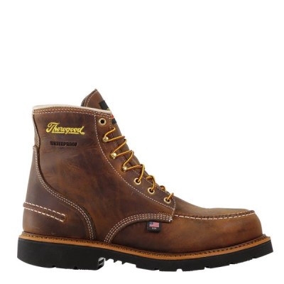 Brown Men's Thorogood 1957 Series – Waterproof Safety Toe – 6" Crazyhorse Moc Toe – MAXWear90 Work Boots | 2RqUYpdE