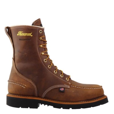 Brown Men's Thorogood 1957 Series – Waterproof – 8" Crazyhorse Moc Toe – MAXWear90 Work Boots | vuz2g0AO