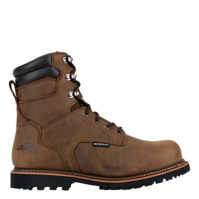 Brown Men's Thorogood V-Series Waterproof – 8" Crazyhorse Safety Toe Work Boots | WP2kvHme