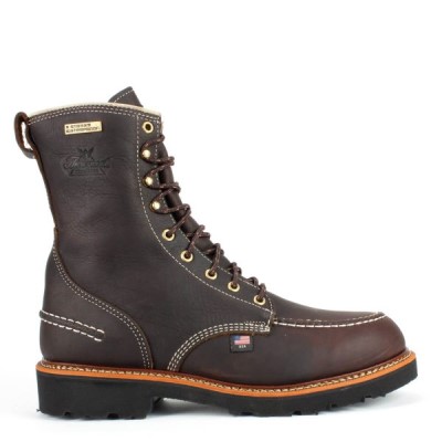 Chocolate Men's Thorogood 1957 Series – Flyway Waterproof 8" Briar Pitstop Waterproof Boots | mJnhUoYm